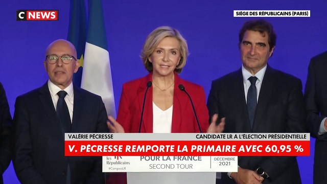 Les Républicains - Valérie Pécresse arrive en tête avec 60,9% - Valérie Pécresse : La droite Républicaine est de retour ! Nous allons rendre au pays sa dignité et sa fierté