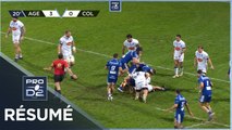 PRO D2 - Résumé SU Agen-Colomiers Rugby: 18-8 - J13 - Saison 2021/2022
