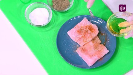 سمك فيليه بصلصة الثوم والليمون