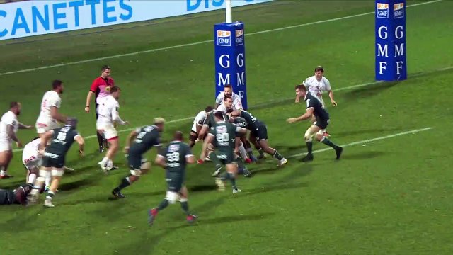 TOP 14 - Essai de Beka GORGADZE (SP) - Section Paloise - RC Toulon - J12 - Saison 2021/2022