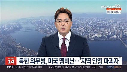 북한 외무성, 미국 맹비난…"지역 안정 파괴자"