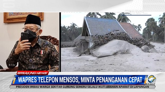 Minta Penanganan Cepat Korban Erupsi Gunung Semeru, Wapres Telepon Mensos