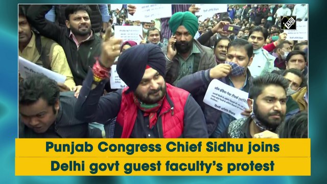 Punjab Congress Chief Sidhu joins Delhi govt guest faculty’s protest