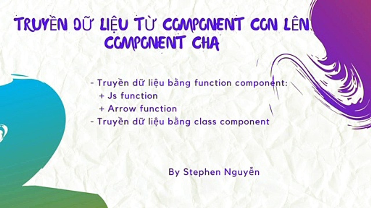 truyen du lieu tu component con len compoent cha
