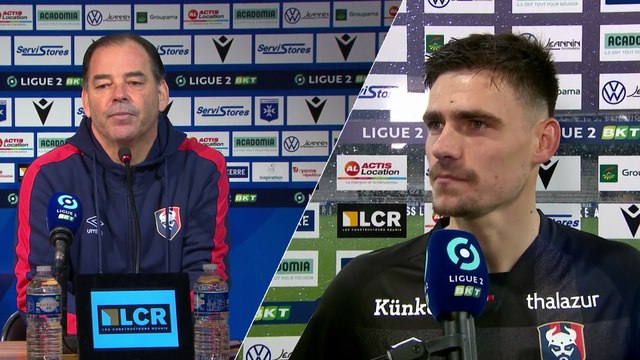 J17 Ligue 2 BKT : les réactions de S.Moulin et J.Deminguet après AJ Auxerre 2-2 SMCaen