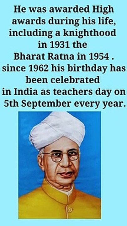 Amazing fact about Sarvpalli Radhakrishnan