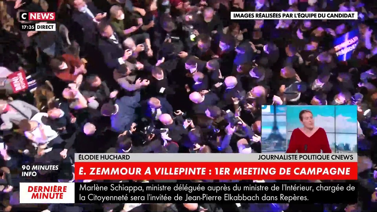 Meeting d'Eric Zemmour à Villepinte  : un homme saute sur la candidat