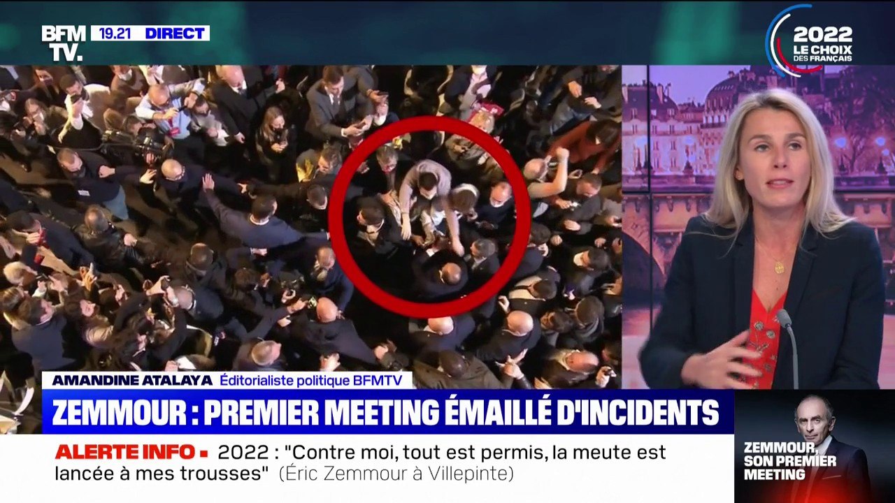 Meeting d'Éric Zemmour: un homme s'est jeté sur le candidat et l'a agrippé avant son arrivée à la tribune pour son discours