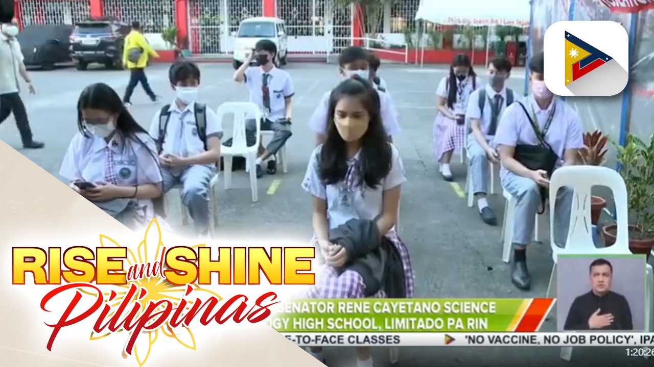 Mga papasok sa Sen. Rene Cayetano Science and Technology High School, limitado pa rin; Taguig LGU, tiniyak na bakunado lahat ng teacher at non-teaching personnel sa paaralan