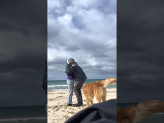 Doggy Draws Infinity Symbol in the Sand as His Human Proposes