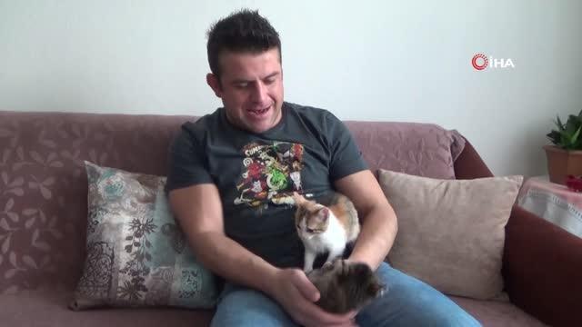 Son dakika haberleri! Hayvansever itfaiyeci kurtardığı kedileri sahiplendi