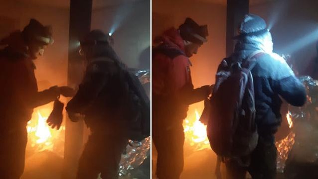 Uludağ'da mahsur kalan amatör dağcılar, çorap ve elbiselerini yakarak hayatta kalmış
