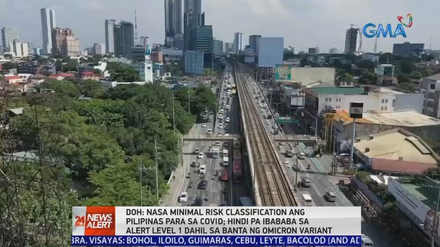 DOH: Nasa minimal risk classification ang Pilipinas para sa COVID; hindi pa ibababa sa Alert Level 1 dahil sa banta ng Omicron variant | 24 Oras News Alert
