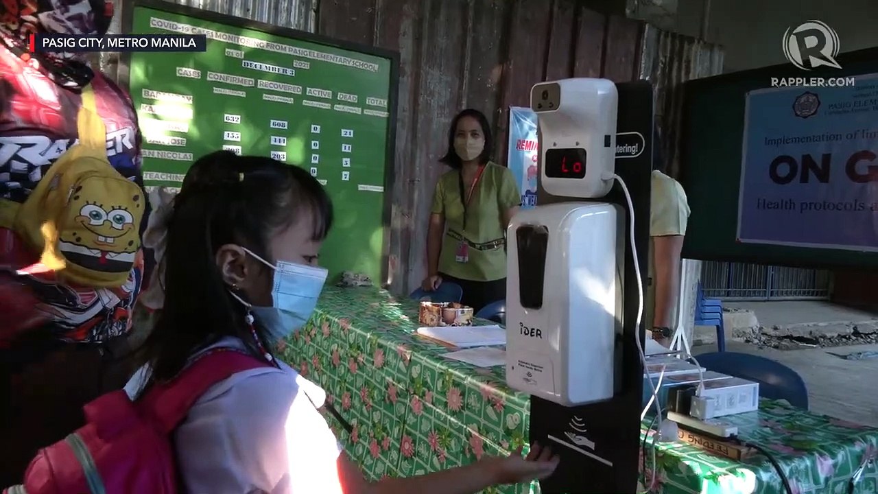 Tour at a Pasig school for pilot run of face-to-face classes in the Philippines