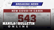 DOH reports 543 new cases, bringing the national total to 2,835,154, as of DECEMBER 6, 2021