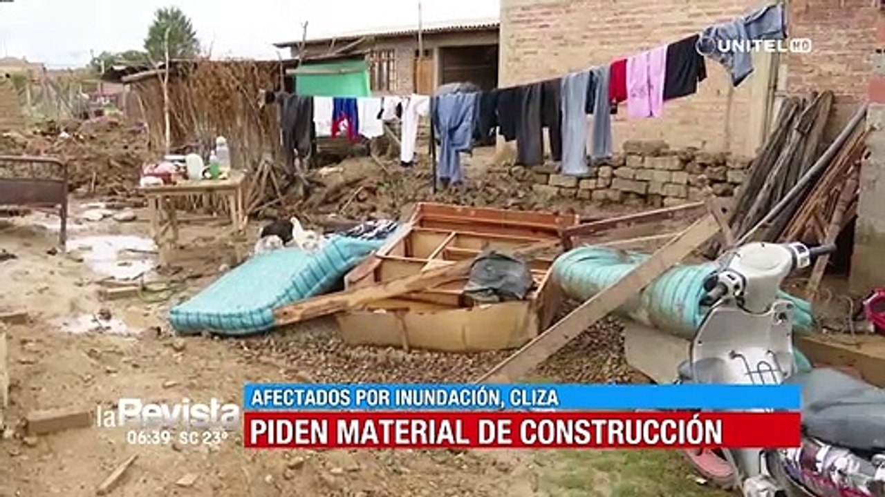 Viviendas se desplomaron en Cliza debido a las inundaciones por las lluvias