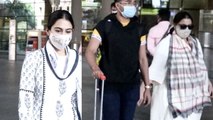 Sara Ali Khan ने मम्मी Amrita Singh संग Mumbai Airport पर ऐसे की मस्ती | FilmiBeat