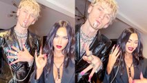 Machine Gun Kelly And Megan Fox Chained Together By Their Nails For The Launch Event
