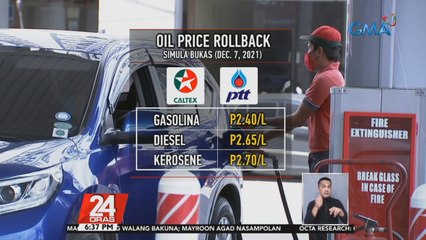Mahigit P2/L na bawas-presyo sa mga produktong petrolyo, ipatutupad na bukas | 24 Oras