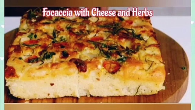 Traditional Italian Focaccia with Cheese and Herbs