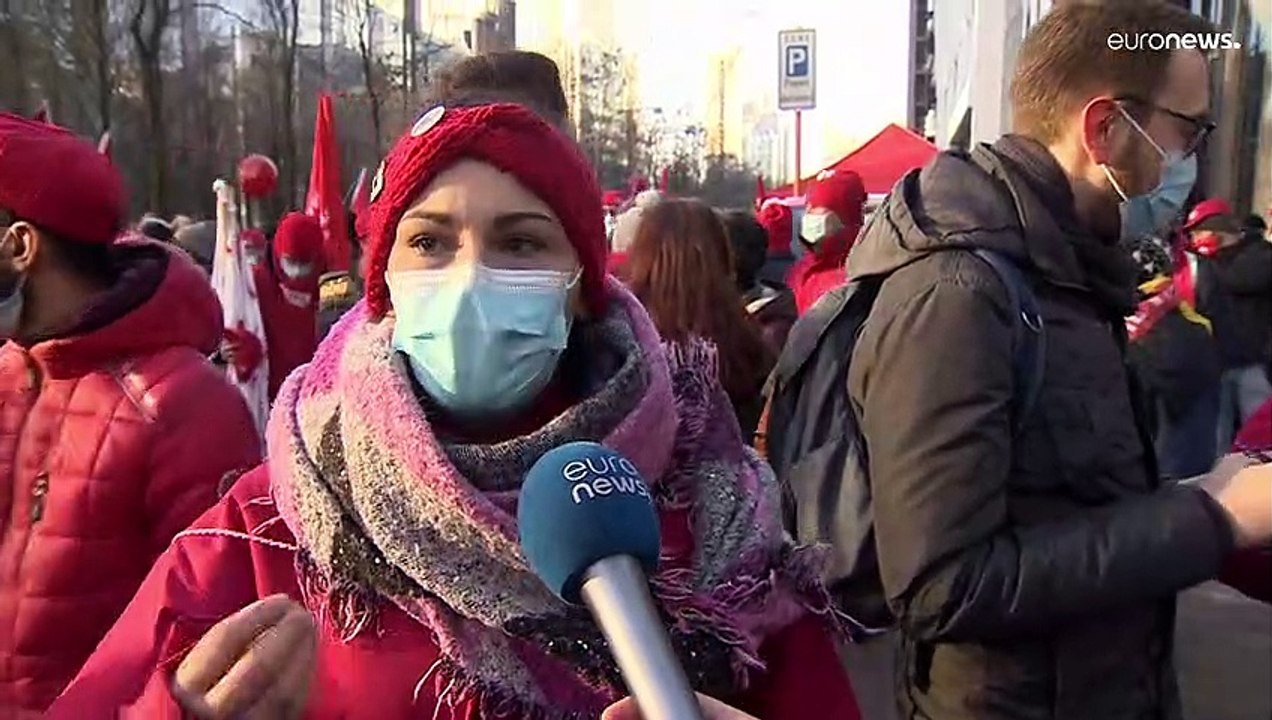 'Alles steigt, nur Löhne nicht': Gewerkschafts-Proteste in Brüssel