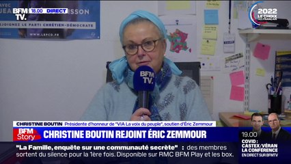 Christine Boutin: "J'ai une grande joie de pouvoir soutenir" Eric Zemmour
