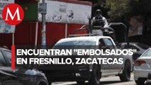 Hallan nueve bolsas con restos humanos en Fresnillo, Zacatecas
