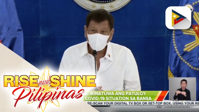 Pres. Duterte, ikinatuwa ang patuloy na pagbuti ng COVID-19 situation sa bansa