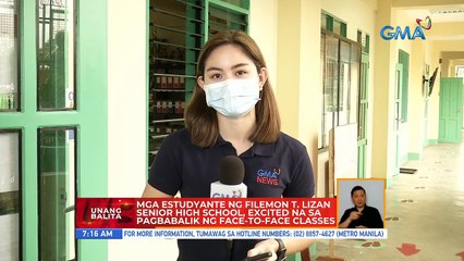 Mga estudyante ng Filemon T. Lizan Senior High School, excited na sa pagbabalik ng face-to-face classes | UB