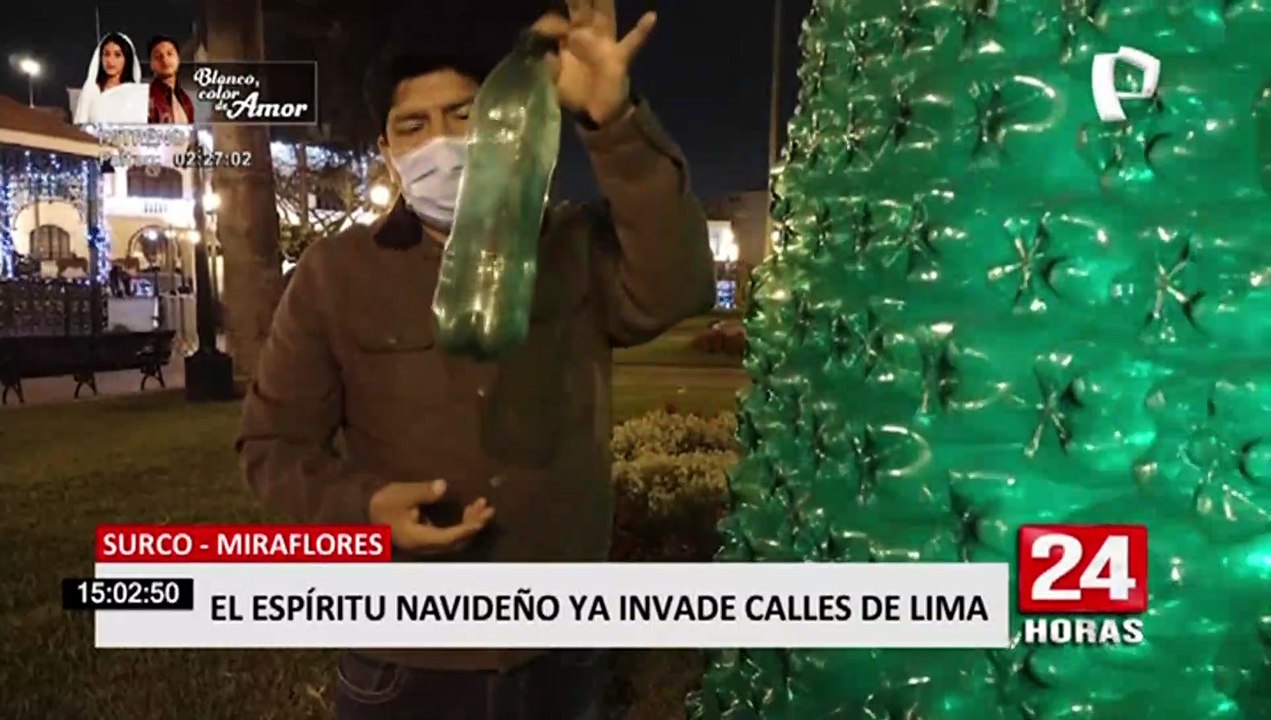 Adornos ecológicos navideños adornan parques y plazas de distritos de Lima