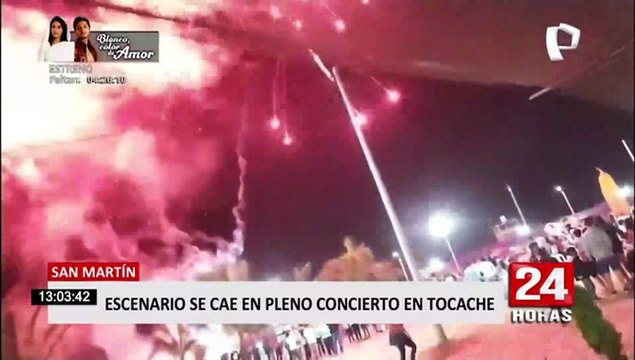 San Martín: escenario se cae durante pleno concierto en Tocache