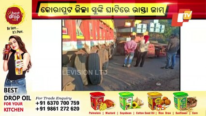 Koraput: Accident on NH leads to traffic congestion
