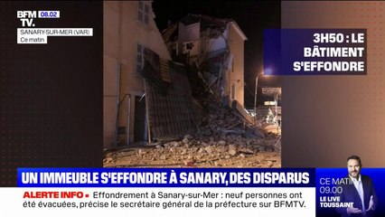 Download Video: Effondrement d'un immeuble à Sanary: 9 personnes évacuées, les secours poursuivent leurs recherches