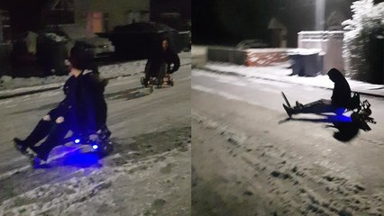 'Go-Kart breaks during ride *EPIC SNOW FAIL* '