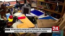 Miraflores: ladrones ingresan a vivienda de periodista hugo coya y le roban dinero y laptop