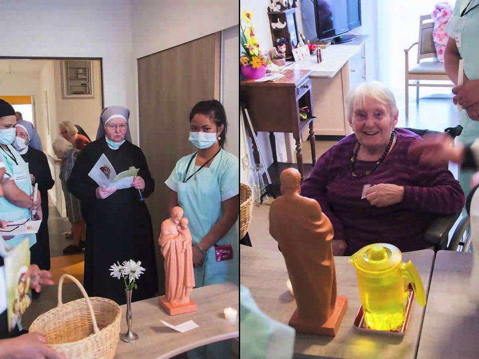 La Statue pèlerine de St Joseph visite l’EHPAD