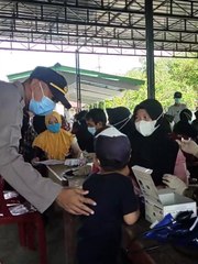 Polsek Teluk Keramat Laksanakan Pemantauan dan Pengecekan Kegiatan Vaksinasi Covid-19 di Desa Sekura