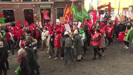 Manifestation du personnel soignant à Bruxelles pour s'opposer à la vaccination obligatoire