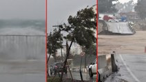Meteoroloji'nin uyarılarının ardından fırtına Antalya'yı vurdu: Dalga boyu 3 metreyi aştı, köprü çöktü