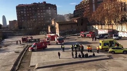 Incendio en la Torre del Fang de Barcelona