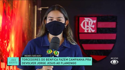 QUE SITUAÇÃO! Torcedores do Benfica fazem campanha para devolver Jorge Jesus ao Flamengo. Seria esse o casamento perfeito? #JogoAberto