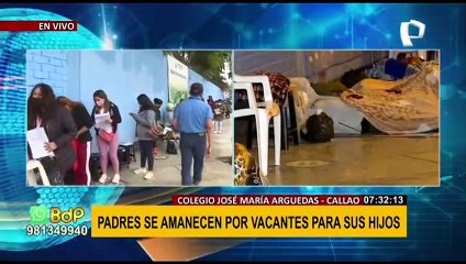 Callao: padres de familia se amanecen en colegio para conseguir vacantes