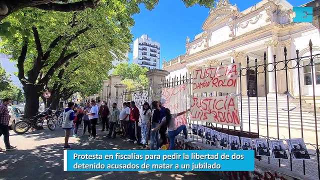 Protesta en fiscalías para pedir la libertad de dos detenido acusados de matar a un jubilado