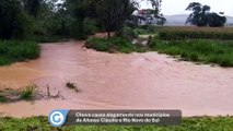 Chuva causa alagamento nos municípios de Afonso Cláudio e Rio Novo do Sul