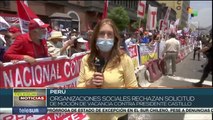 Pueblo peruano protesta contra pedido de vacancia presidencial