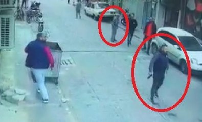 Son dakika! Silahlı kavganın ortasında kalan kişinin yaralanması kameralara yansıdı