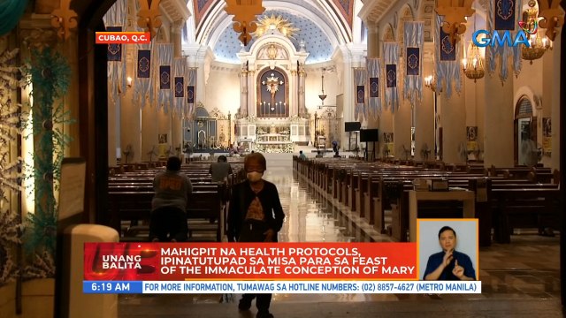 Mahigpit na health protocols, ipinatutupad sa misa para sa Feast of the Immaculate Conception of Mary | UB