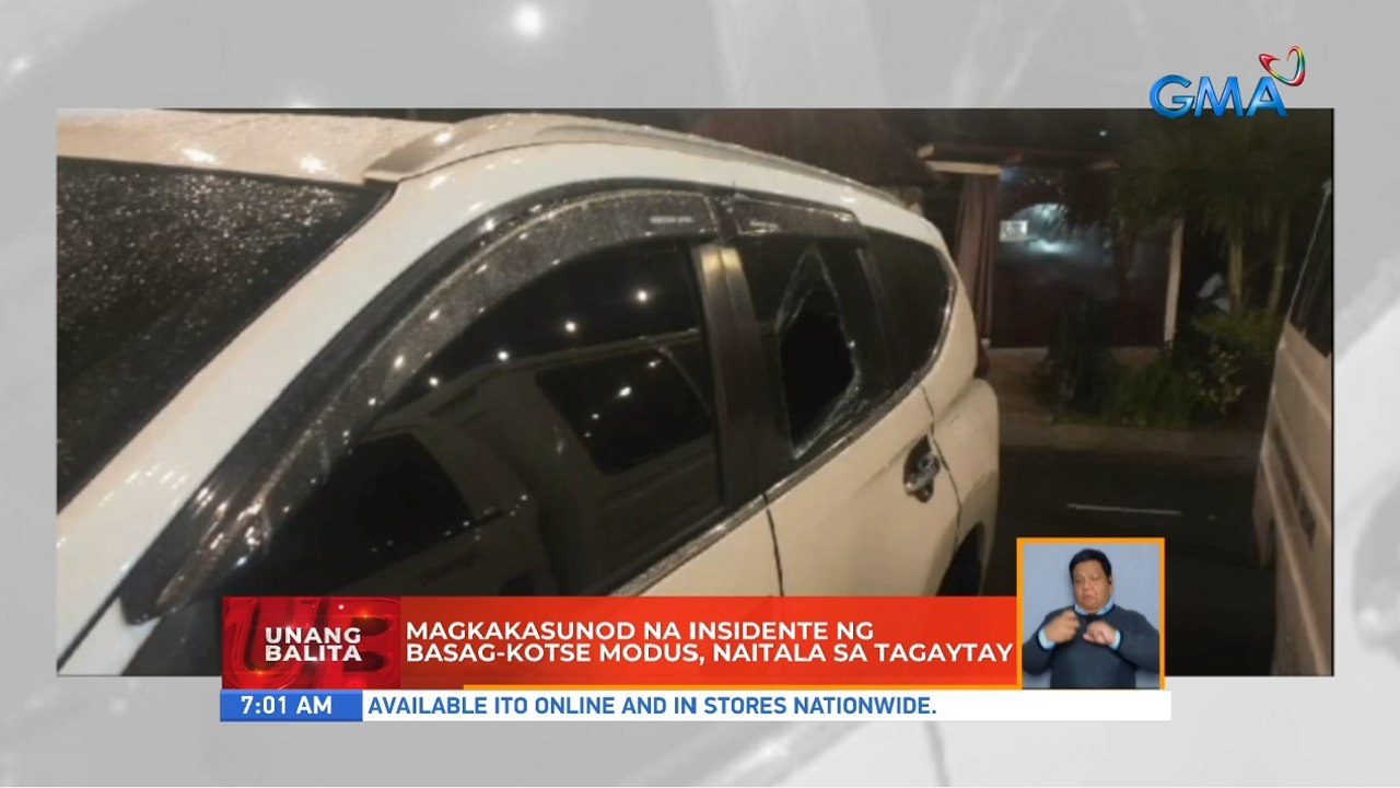 Magkakasunod na insidente ng basag-kotse modus, naitala sa Tagaytay | UB