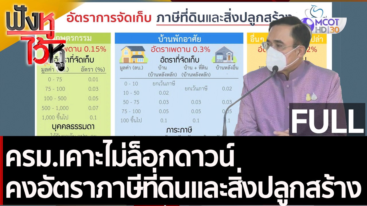 (คลิปเต็ม)ครม.เคาะไม่ล็อกดาวน์ คงอัตราภาษีที่ดิ...