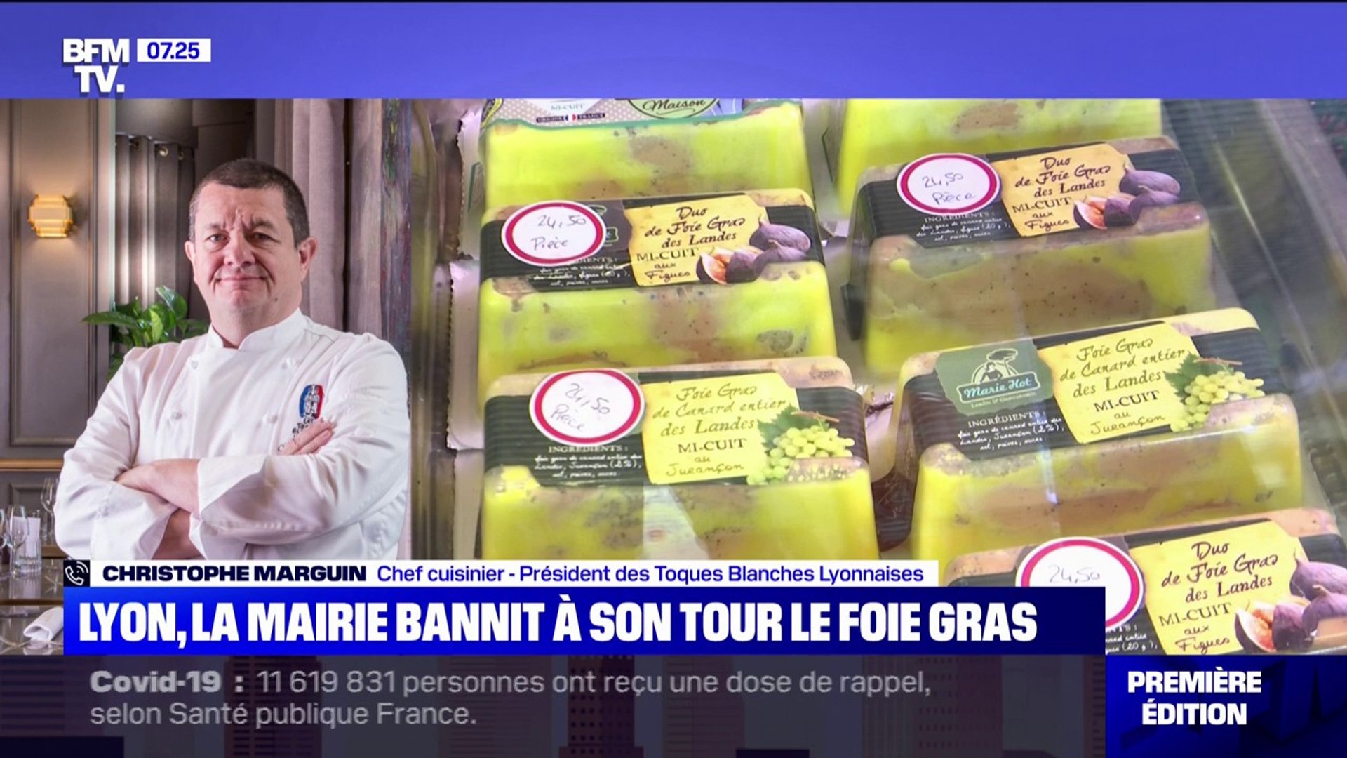 Foie gras banni des réceptions officielles à Lyon: le chef Christophe  Marguin dénonce un coup de com' - Vidéo Dailymotion